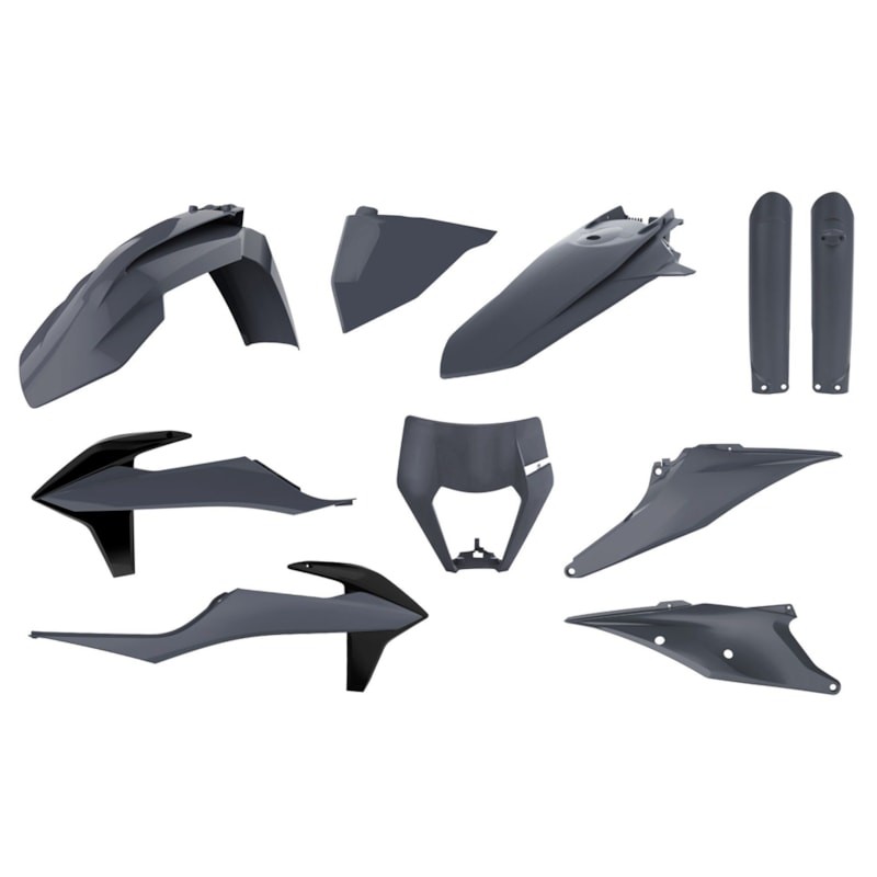Kit Plástico Ktm Exc Excf 20/23 Polisport Cinza Ktm 250 300 350 450