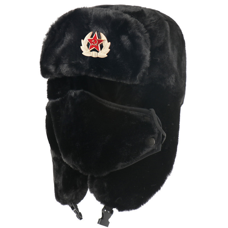 Soviético CCCP Ushanka Homens E Mulheres Inverno Earflap Bomber Chapéu Quente Pele Sintética À Prova De Vento Térmico Bo