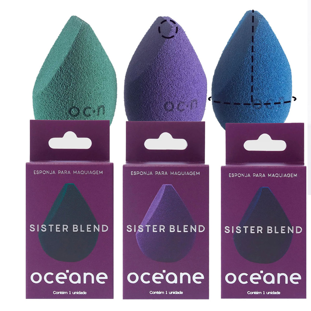 Esponja Maquiagem Sister Blend Oceane em Oferta na Shopee