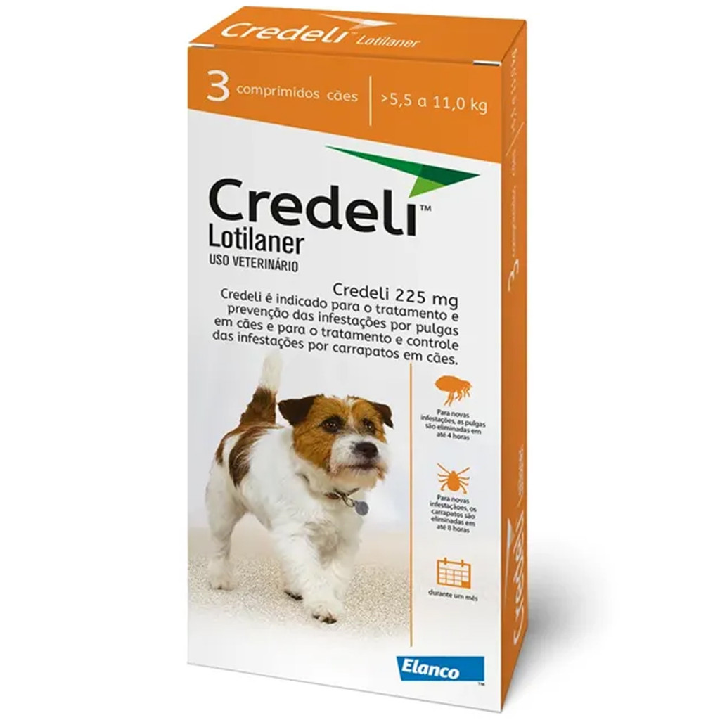 Credeli Antipulgas 225mg (cães) 5,5kg / 11kg - 3 comprimido em Oferta na Shopee