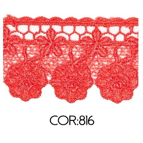 Renda Guipir CHL-656 4.5 Cm -  Rolo C/13.7 Metros Cor:Coral