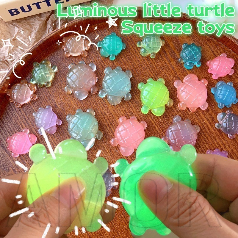 Mini Brinquedos Moles De Tartaruga Luminosa-Brinquedo De Apertar Para Alívio Do Estresse Adultos E Crianças-Recuperação 