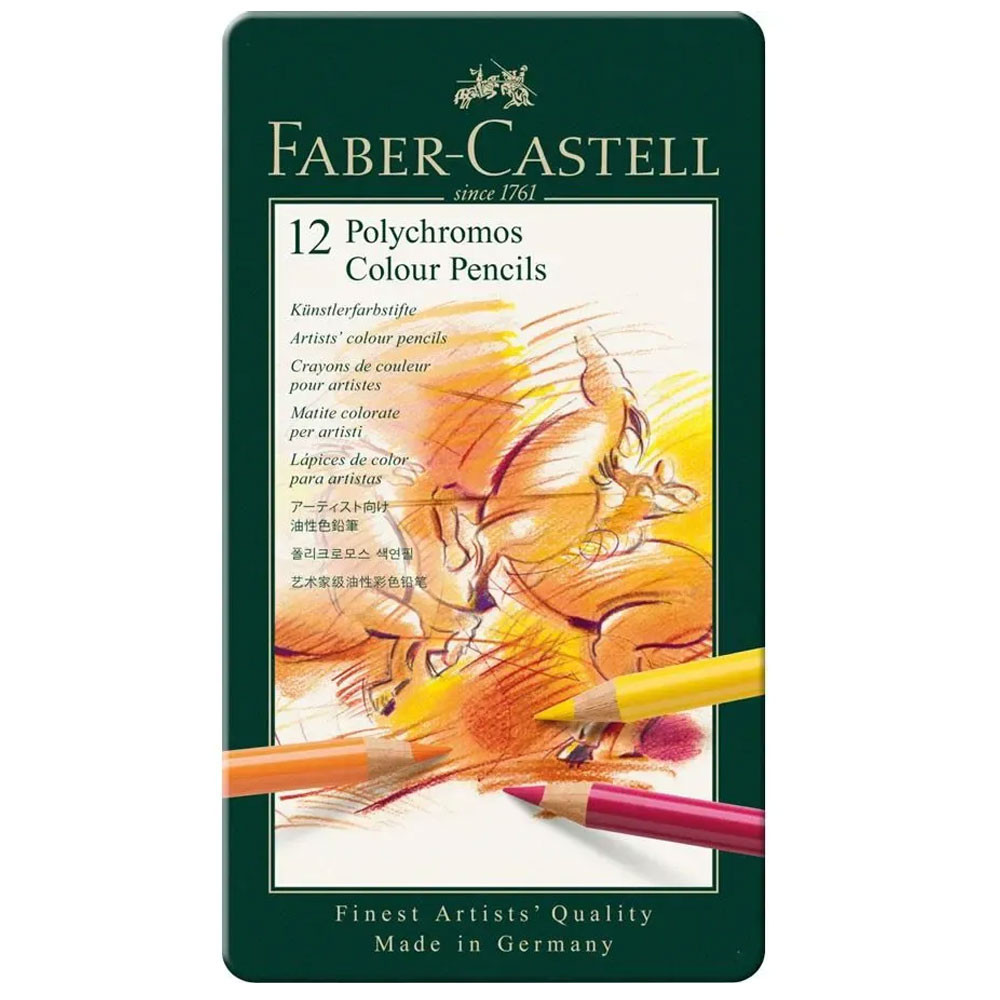 Lápis de cor 12 cores Polychromos 110012 Faber-Castell em Oferta na Shopee