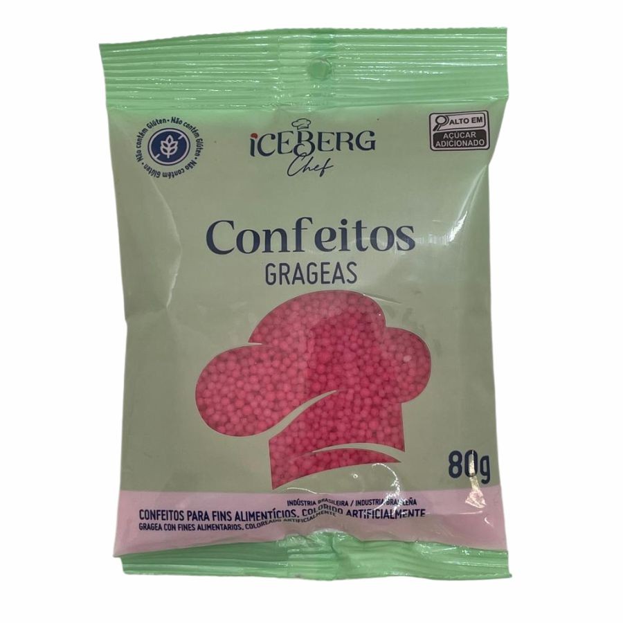 Confeito Decorativo Rosa - 80g - 1 unidade - IceBerg - Rizzo