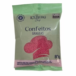 Confeito Decorativo Rosa - 80g - 1 unidade - IceBerg - Rizzo