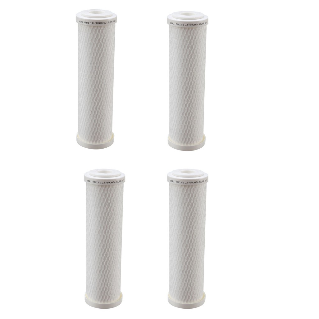 KIT 04 UN Refil PP10E BBI 9.3/4 PP Encaixe Compatível 9 3/4"Planeta Água BBI Pentair Acquabios