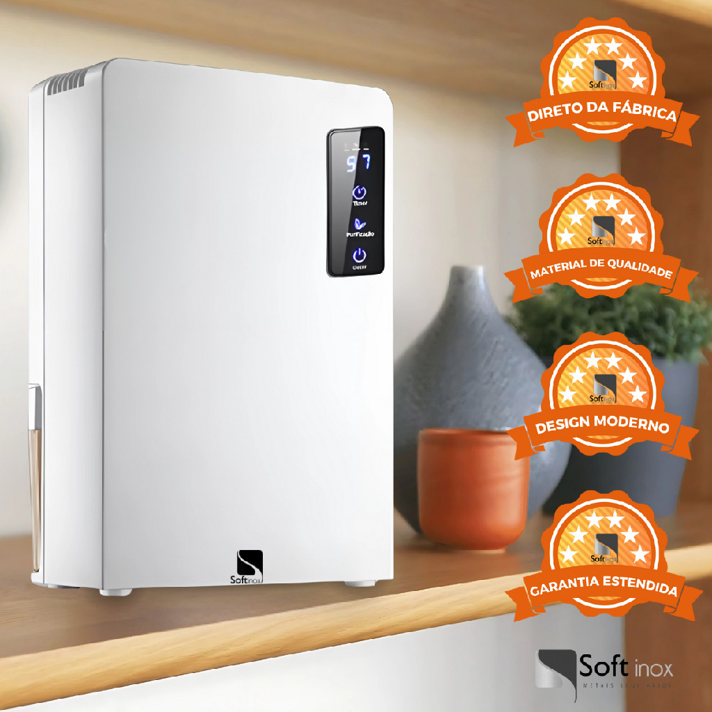 Desumidificador Elétrico Portátil Bivolt Antimofo 2200ml Branco