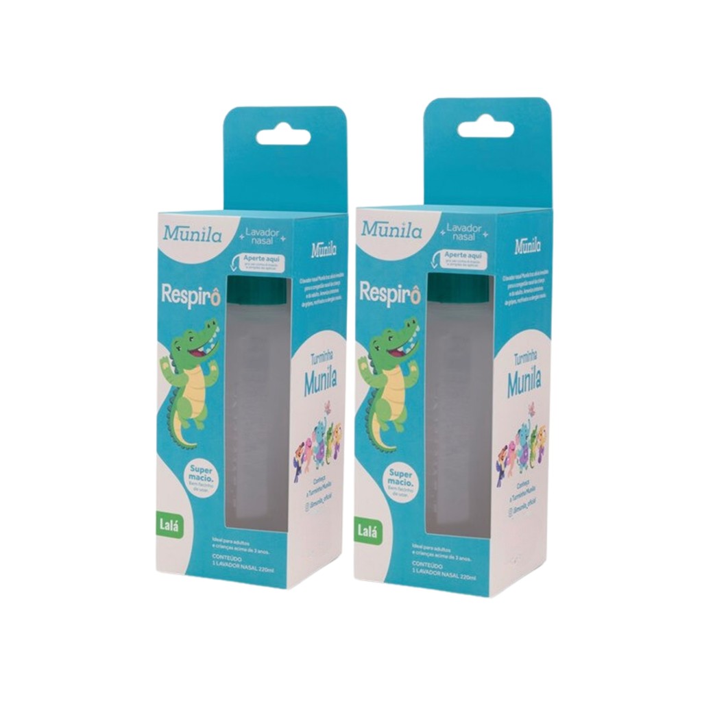 Kit 2 Garrafa De Lavagem Nasal Criança Adulto Respirô Munila - Mom & Baby