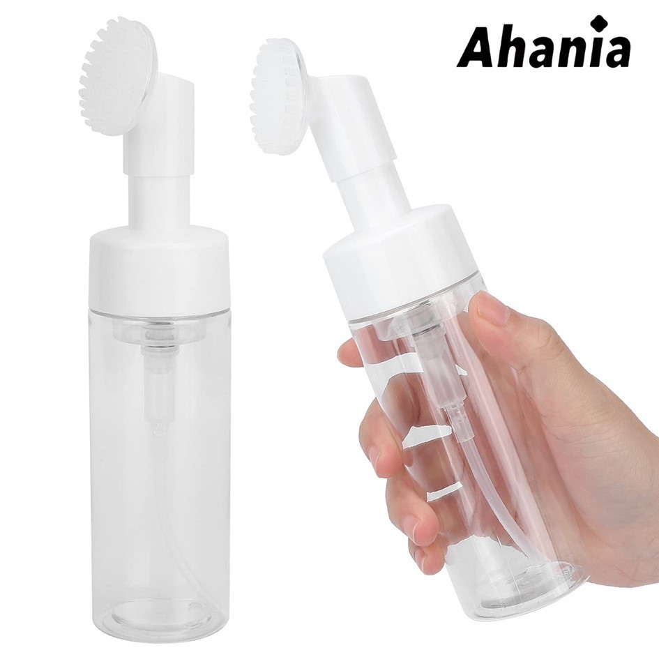 Ahania Garrafa Frasco Pump Espumador Para Limpeza Facial Skin Care Com Escova De Silicone Portátil Para Viagem em Oferta na Shopee