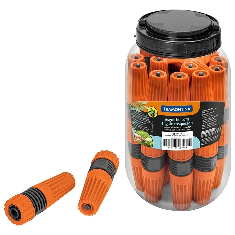 Esguicho com Engate Rosqueado Tramontina| Jato Regulável Pote com 30 Unidades