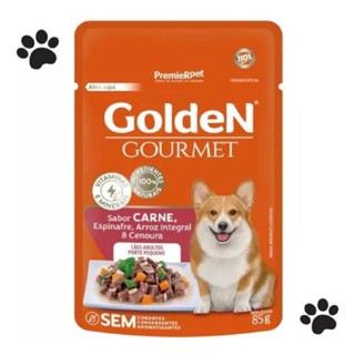 Kit 10 und Golden Gourmet Cães Ad. Pequeno Porte Carne 85g em Oferta na Shopee