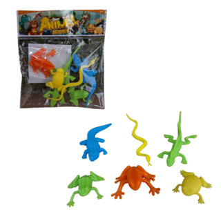 Kit Com 6 Mini Brinquedos Répteis De Plástico