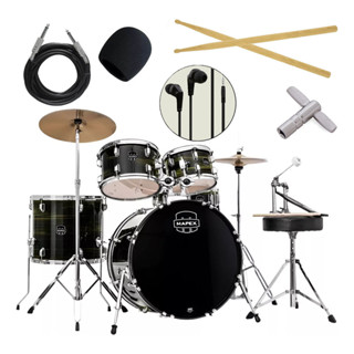 Bateria Acústica Mapex Comet - Ferragens Ebony Baquetas em Oferta na Shopee