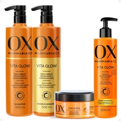 Kit Ox Mari Maria Hair Vita Glow: Shampoo, Condicionador, Máscara e Leave-In