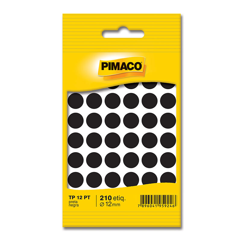 Etiqueta adesiva TP12 preto Pimaco em Oferta na Shopee