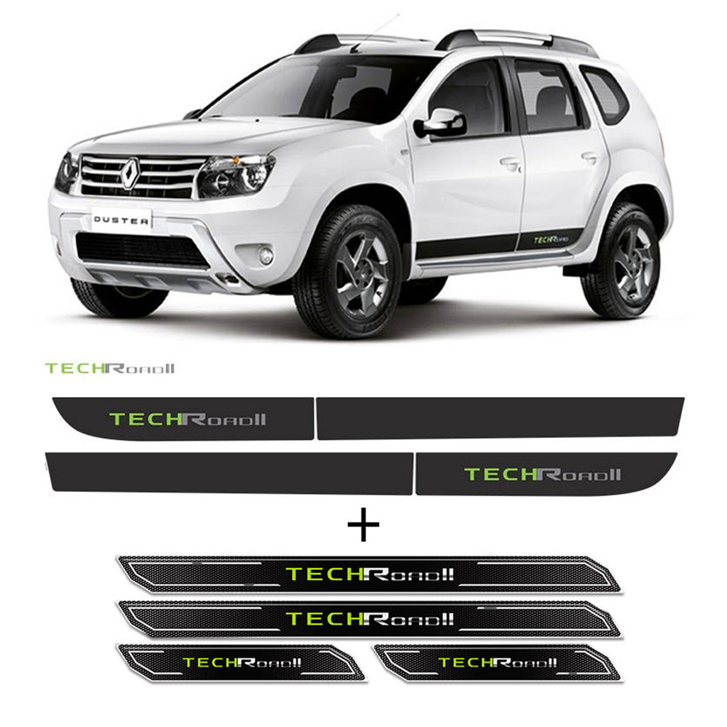 Kit Faixa Lateral Duster Tech Road II + Soleira da Porta em Oferta na Shopee