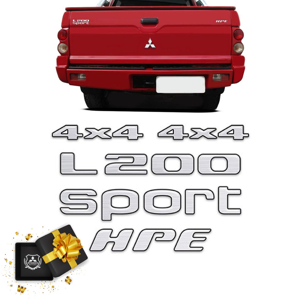 Kit Adesivos L200 Sport Hpe 4x4 Mitsubishi Resinado Escovado
