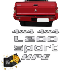 Kit Adesivos L200 Sport Hpe 4x4 Mitsubishi Resinado Escovado