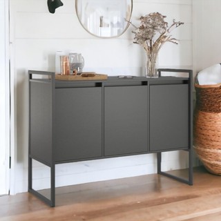 Buffet 3 Portas Rouxe Preto Onix em Oferta na Shopee