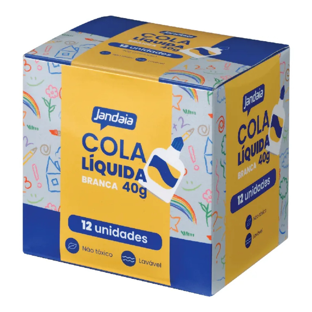 Cola Branca Atóxica Lavável 40g Jandaia - Caixa Com 12 Unidades em Oferta na Shopee