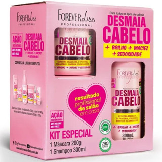 Kit Especial Desmaia Cabelo Forever Liss Shampoo 300ml e 1 Máscara 200g em Oferta na Shopee