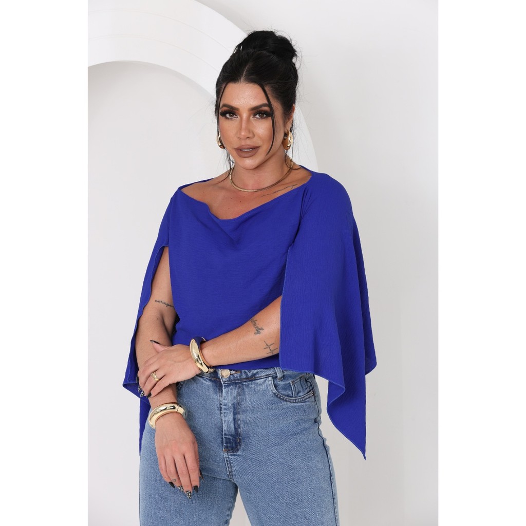 Blusa Feminina Capa Multiformas Bata Estilo Boho Varias Formas Assimétrica Moda Tendência