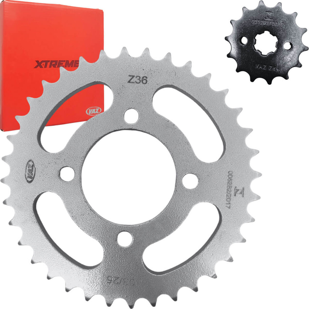 Kit Coroa Pinhão Sundown Web 100 2005 a 2010/ Shineray Phoenix 50 (Todos os Anos) Reforçado Vaz