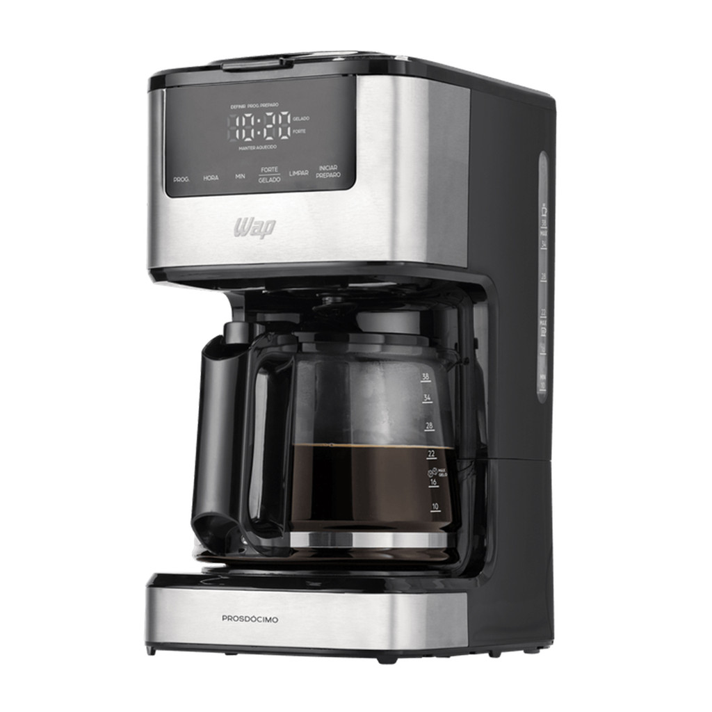 Cafeteira Elétrica Digital Programável Touch Jarra Vidro WAP