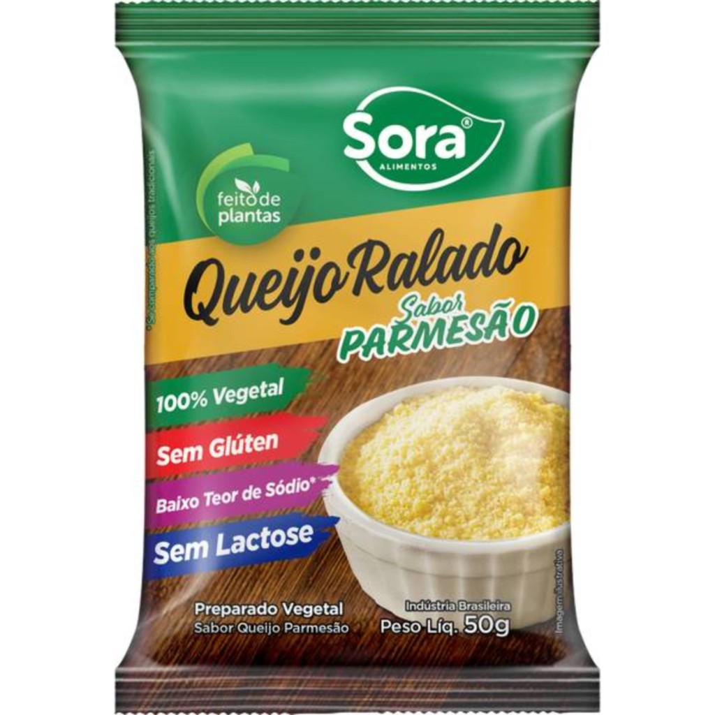 Queijo Ralado Vegetal Sabor Parmesão Sora 50g