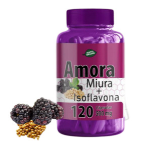 Amora Miura com Isoflavona 120 Cápsulas de 500 mg Kits Com 1, 2 e 3 Potes. NatuErvas