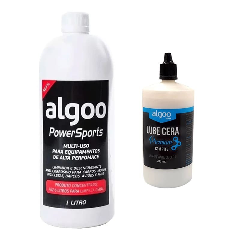 Desengraxante Bike Concentrado Algoo 1L + Lubrificante Algoo Cera 200ml - Audio
