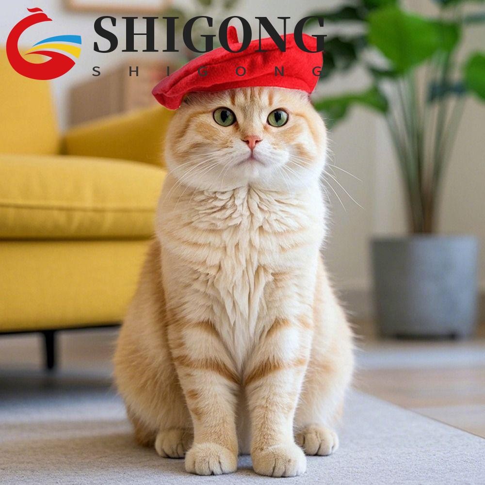 Chapéu De Boina Para Gato SHIGONG , Bonés Respiráveis E Elegantes Cães Gatos , Chapéus Confortáveis Fofos Animais De Est