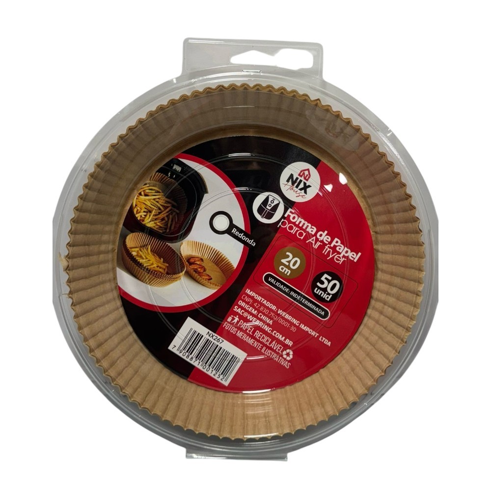Forma de Papel para Air Fryer 20 cm 50 pcs Papel Forro Air Fryer Forma Antiaderente Descatavel