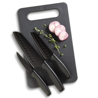 Conjunto De Jogo Facas E Tábua 4 Peças Preto Slice Craft Cinza - Oster