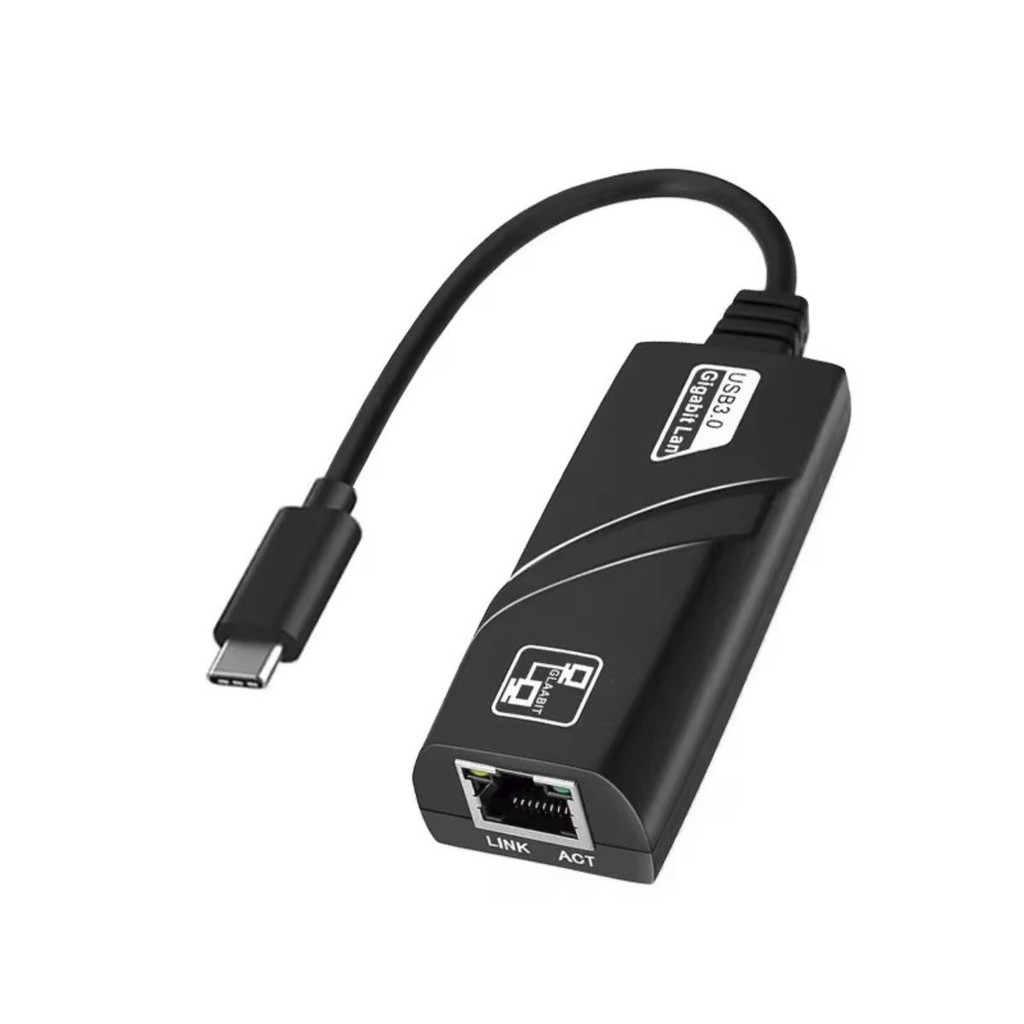 Adaptador Placa de Rede USB Tipo C 3.0 Ethernet LAN RJ45 10/100/1000Mbps Gigabit 1Gbps