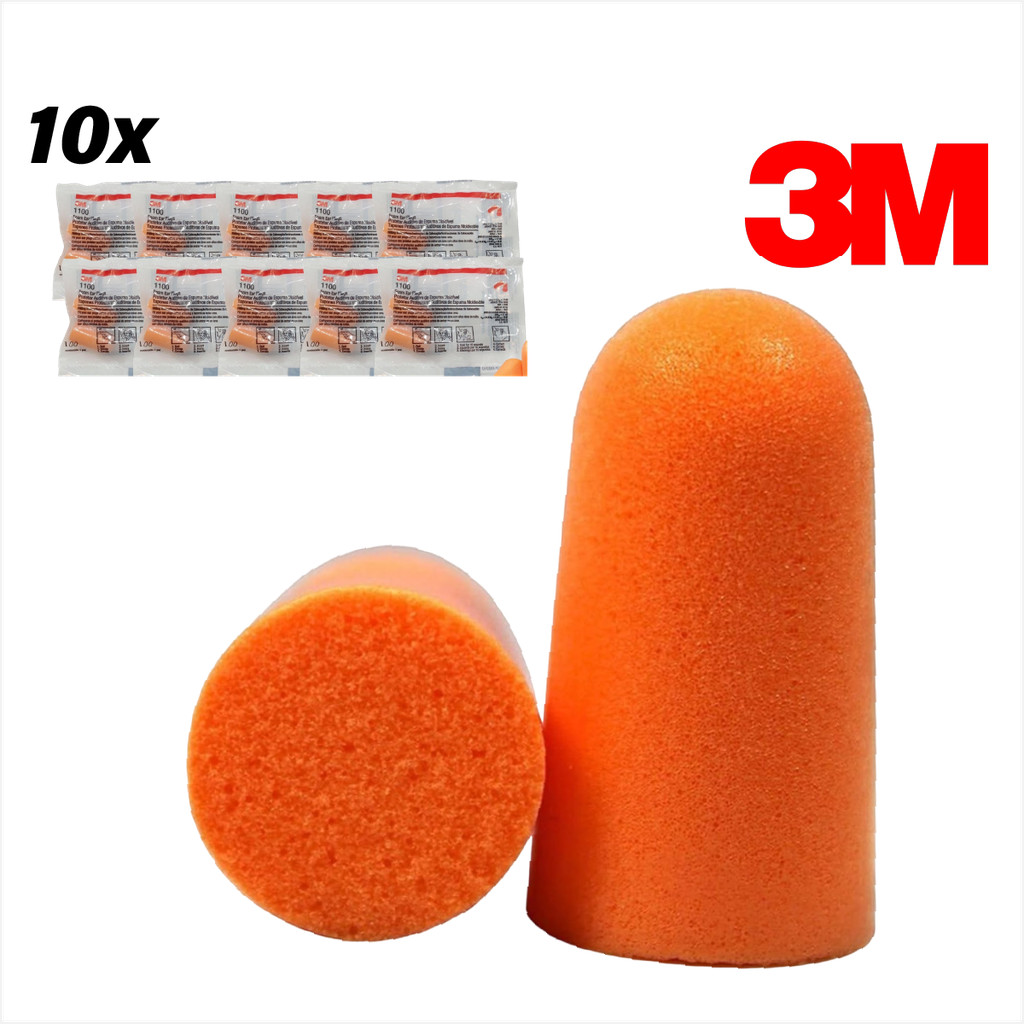 Kit 10 pares de Protetor auditivo em espuma 3M 1100 tipo plug sem cordão