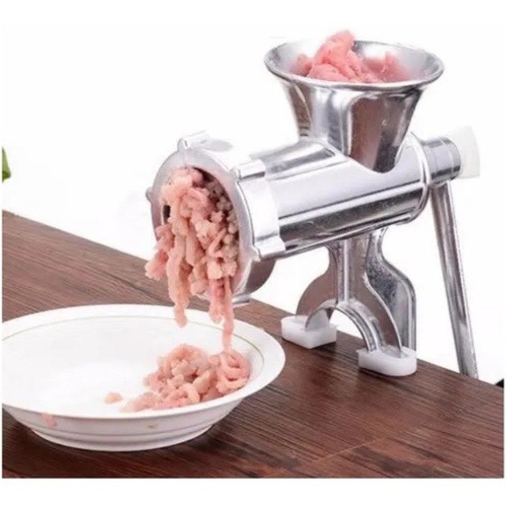 Moedor de Carne Portátil Moer Tempero Profissional a Manivela Aço Inox Funil Linguiça Modelador Biscoito