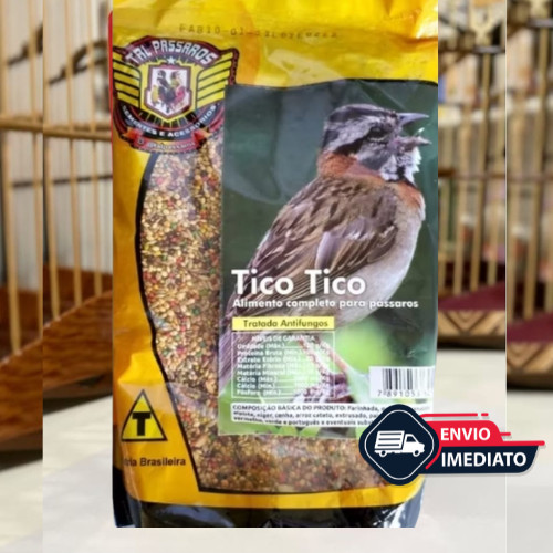Ração TICO TICO Ticão Tico-Rei Galo Campina Cardeal Tal Pássaros 500gr