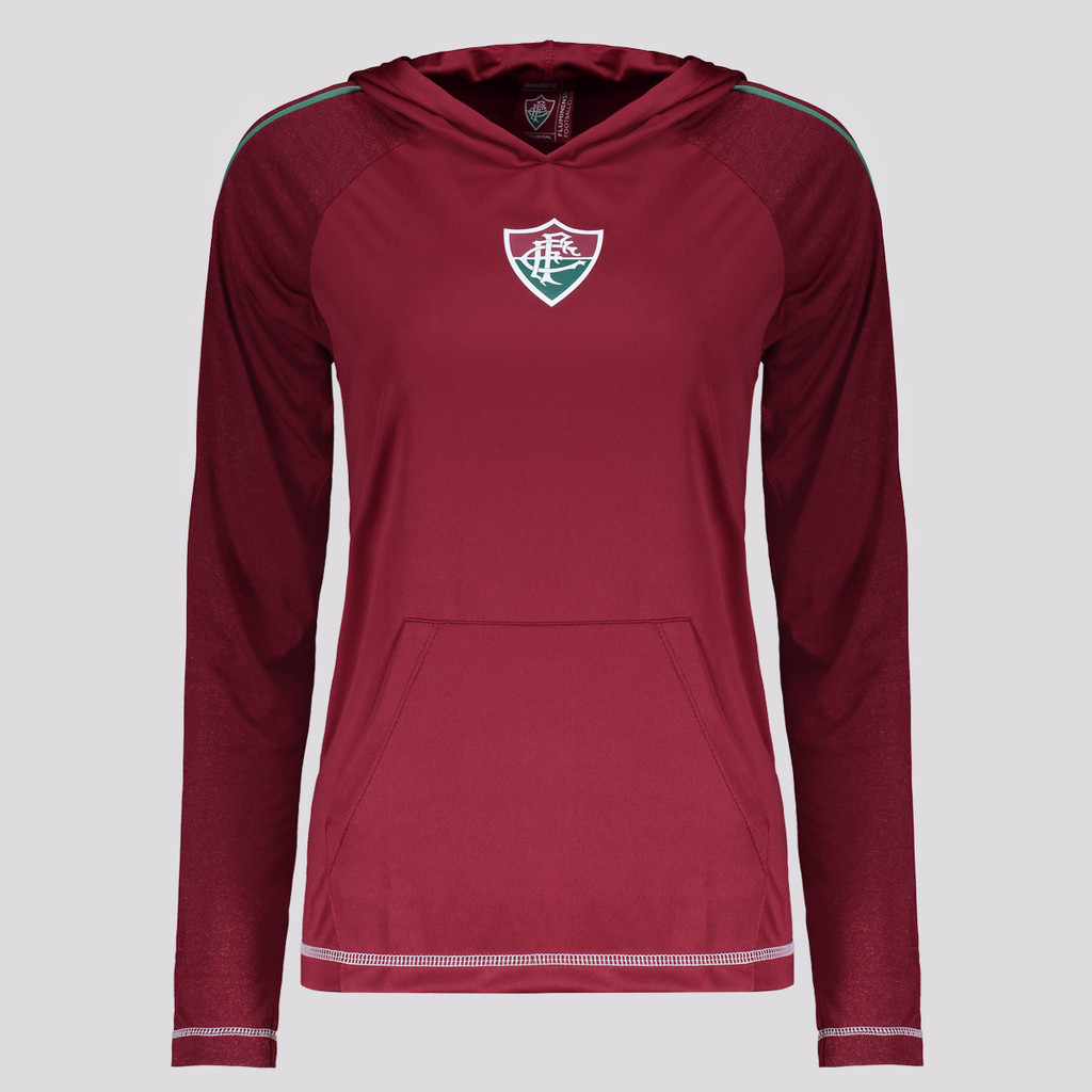 Camisa Manga Longa Fluminense Laçado Feminina Bordô em Oferta na Shopee