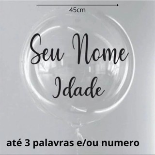 Balão Bubble + Vinil adesivo varias cores- (LOGO APOS A COMPRA JA MANDE A PERSONALOZAÇÃO) em Oferta na Shopee