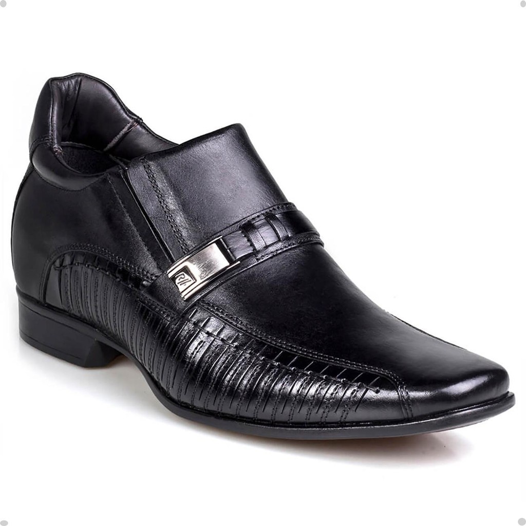 Sapato Social Couro Rafarillo Masculino Ajuste Elástico Leve