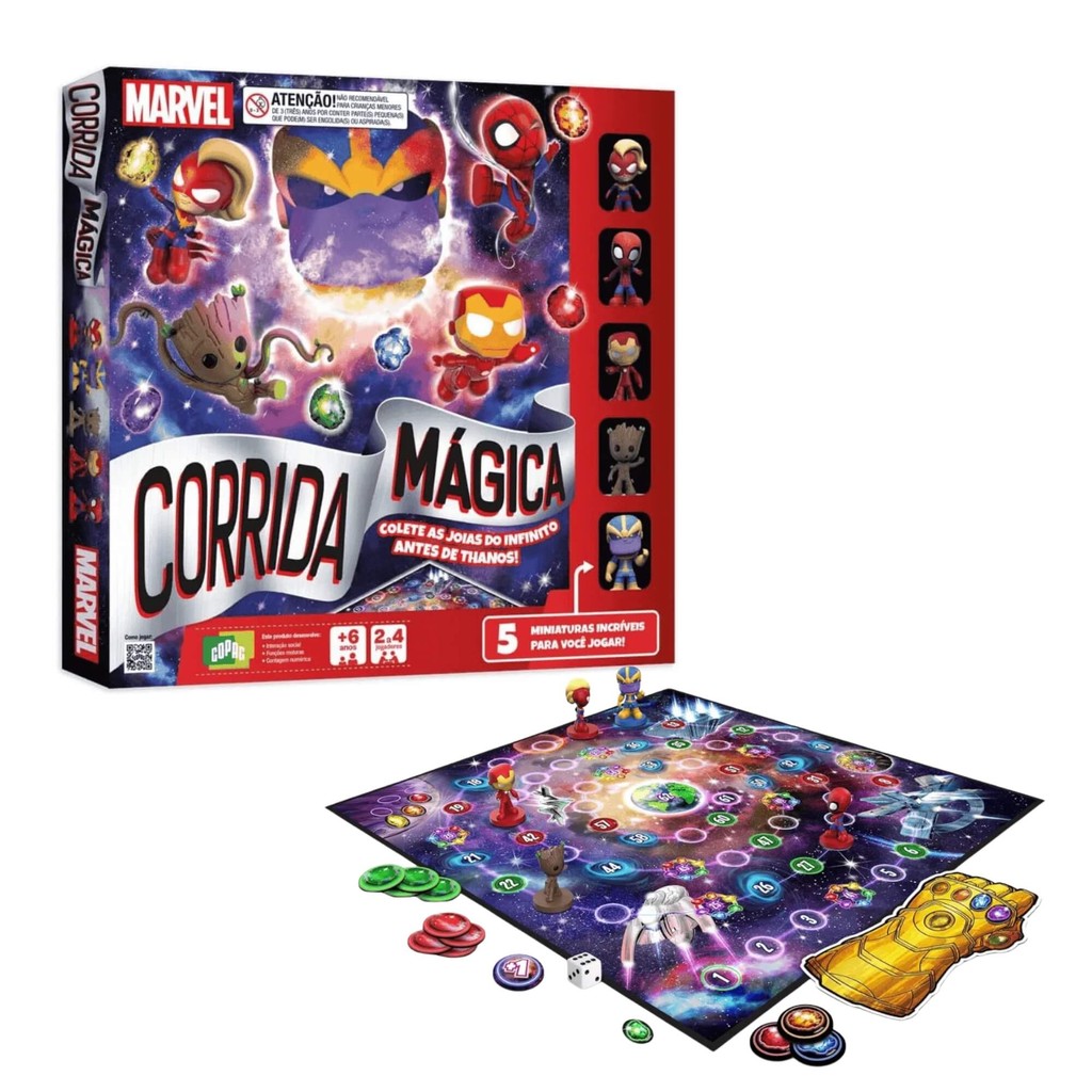 Jogo de Tabuleiro Corrida Mágica c/ 5 Miniaturas Copag - 35777 em Oferta na Shopee