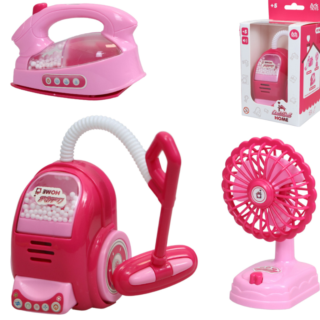 MINI ELETRODOMESTICO CASA ASPIRADOR DE PO / FERRO DE PASSAR / VENTILADOR LINDA BELL HOME KIT CASA A PILHA