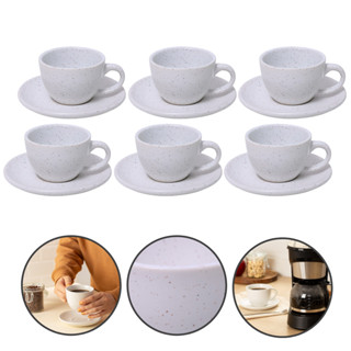 Conjunto 6 Xícaras de Café E Chá Com Pires 85ml Cerâmica Premium