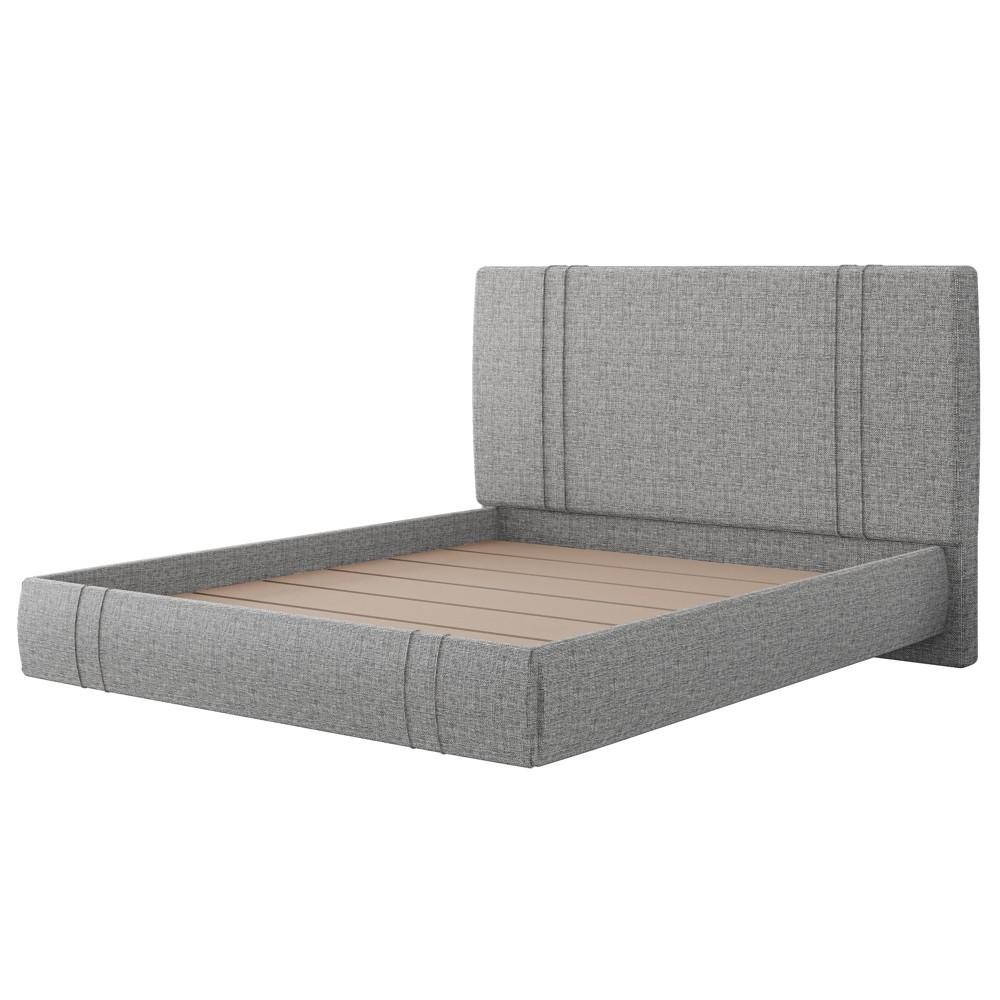 Cama Casal Flutuante Com Cabeceira 140cm Lyra S05 Linho Cinza - Mpozenato em Oferta na Shopee