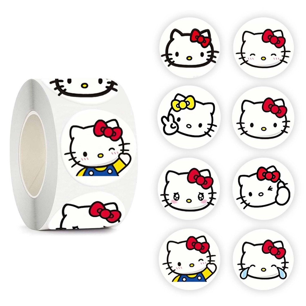 500 Peças 8 Imagens Hello Kitty Cartoon Adesivos Rolo/Fita Adesiva em Oferta na Shopee