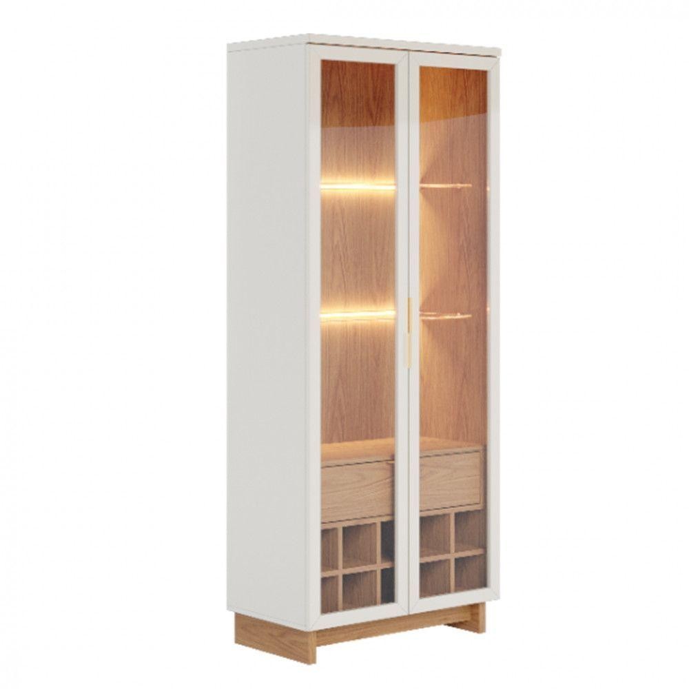 Cristaleira Colibri Com 2 Portas E 1 Gaveta Freijo/off White em Oferta na Shopee