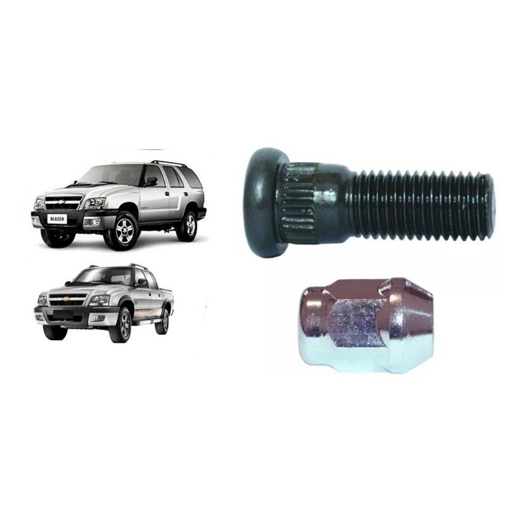 Kit 24 Prisioneiro + Porca Roda Gm S10  Blazer  D20