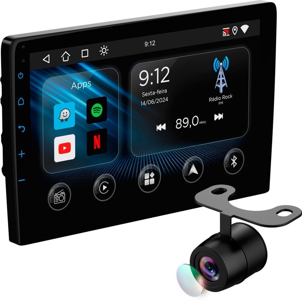 Multimídia 9 Android Auto Carplay App 2GB 32GB Câmera De Ré WKAD9 em Oferta na Shopee