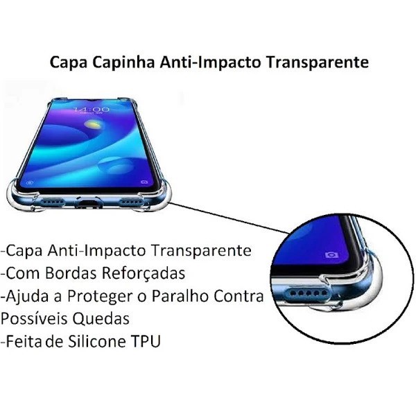 Capinha Transparente + Película 3D de Vidro + Cabo USB Tipo C para Samsung Galax